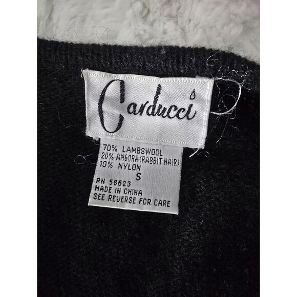 Carducci Lambswool Angora Blend Artsy Embellished Sequin Jeweled Open Vest Small - Picture 4 of 7